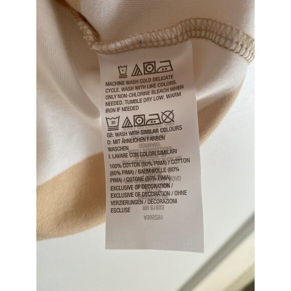 Isaac Mizrahi Live Essentials Women’s Beige & White Striped Cotton Tee Size 2XL - Picture 5 of 5